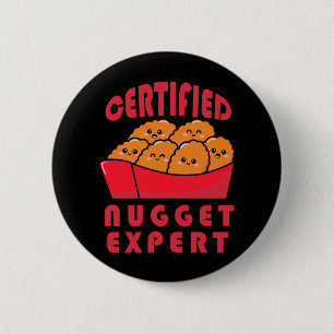 Funny Chicken Nugget Expert Nug Leben Button