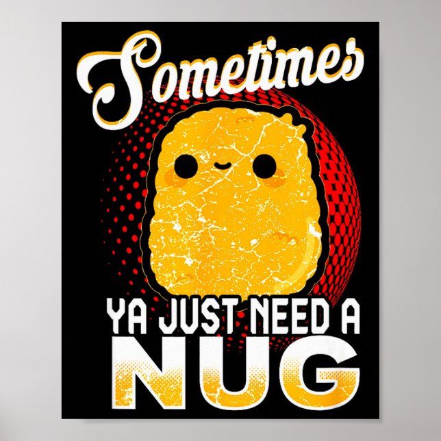Funny Chicken Nugget Fast Food Costume  Poster (Vorne)