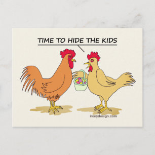 Funny Chicken Ostereier Cartoon Comic Postkarte
