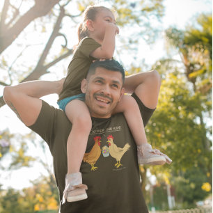 Funny Chicken Ostereier Cartoon Dunkel T-Shirt