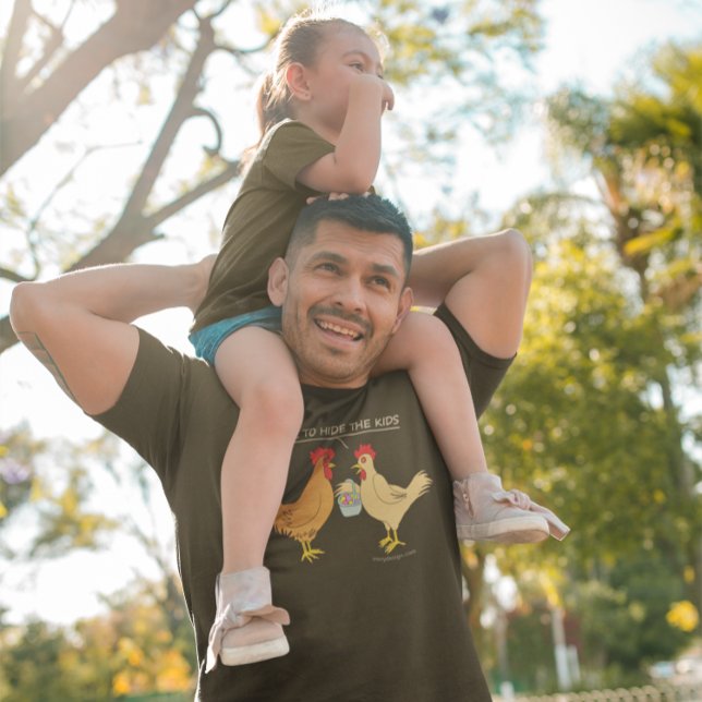 Funny Chicken Ostereier Cartoon Dunkel T-Shirt (Von Creator hochgeladen)
