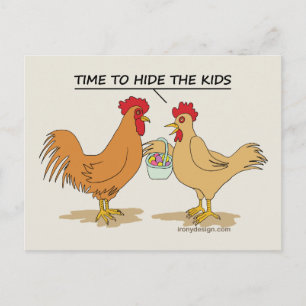 Funny Chicken Ostereier Cartoon Grafische Postkarte