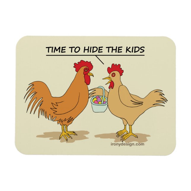 Funny Chicken Ostereier Cartoon Magnet (Horizontal)