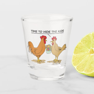 Funny Chicken Ostereier Cartoon Schnapsglas
