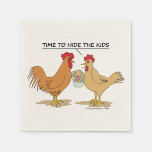 Funny Chicken Ostereier Cartoon Serviette