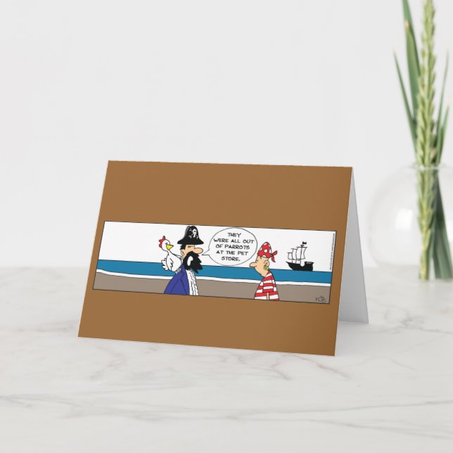 Funny Chicken Pirate Card Karte (Vorderseite)