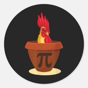 Funny Chicken Pot Pie - Chicken Pi Day 2019 Shirt Runder Aufkleber