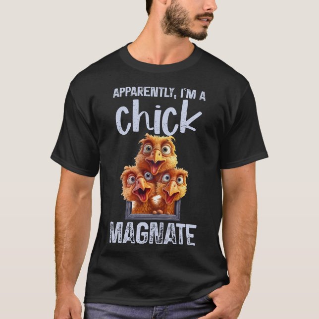Funny Chicken Puff, Backyard Chick Magnate Bauer T-Shirt (Vorderseite)