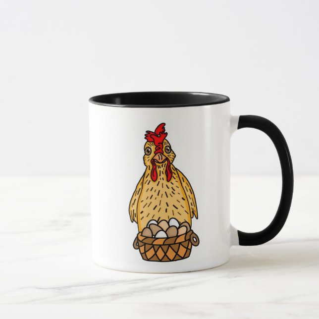 Funny Chicken Pun | Hühnerzitat-Spaß Tasse (Rechts)