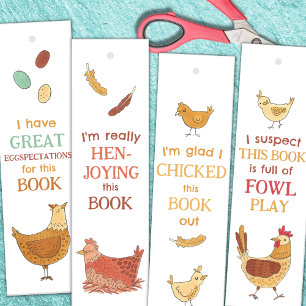 Funny Chicken Puns DIY Lesezeichen