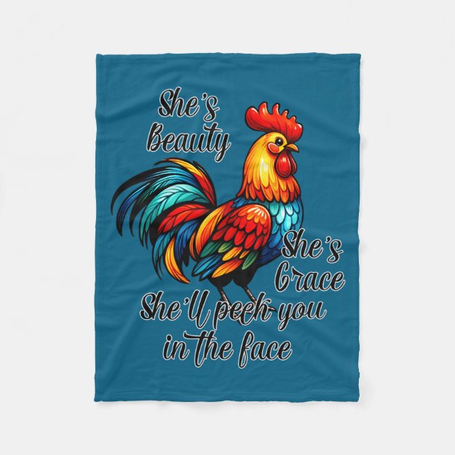 Funny Chicken Quote  Fleecedecke (Vorderseite)