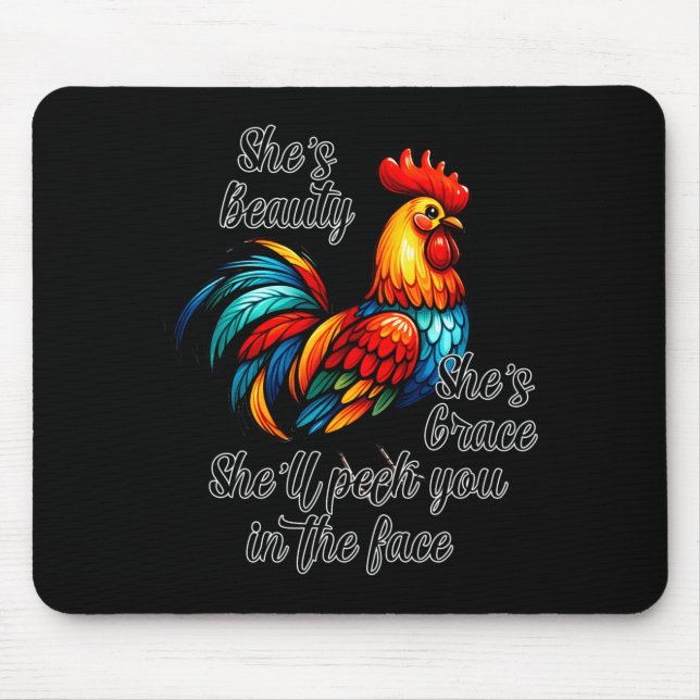 Funny Chicken Quote  Mousepad (Vorne)