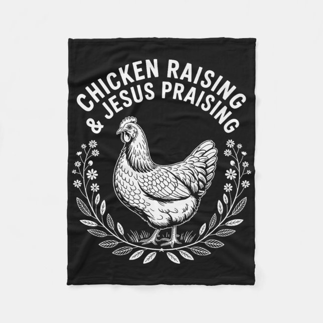 Funny Chicken Raising &amp; Jesus Praising Humor C Fleecedecke (Vorderseite)