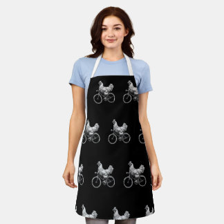 Funny Chicken Riding Bike Süße Tier Liebe Schürze