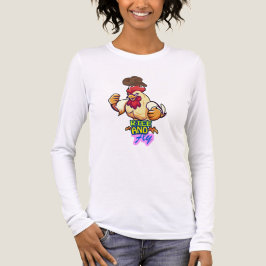 Funny Chicken Rise and Fly” T-Shirt Tri-Blend Shirt