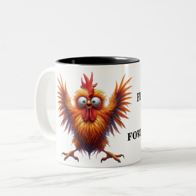 Funny Chicken Sarcasm Zweifarbige Tasse (Vorderseite Links)