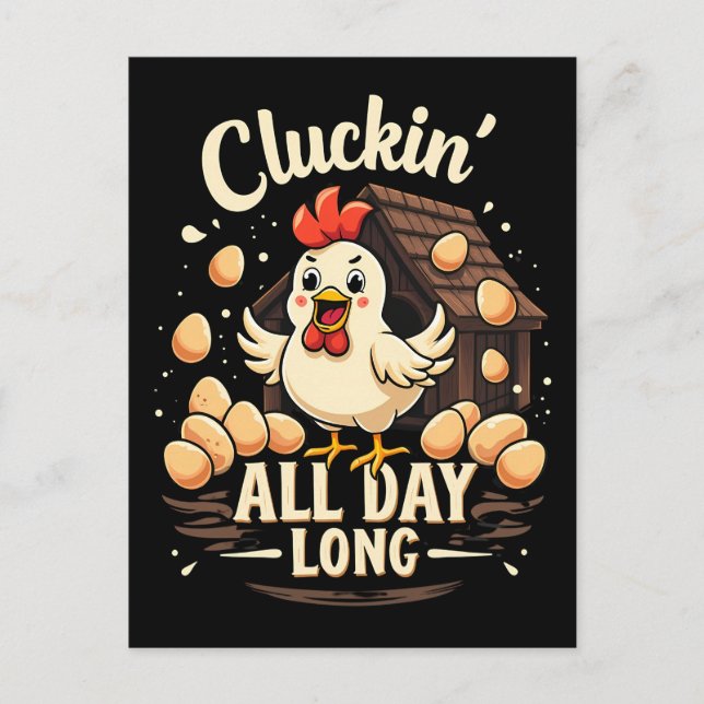 Funny Chicken Spaß Rustic Farm Life Kissen Postkarte (Vorderseite)
