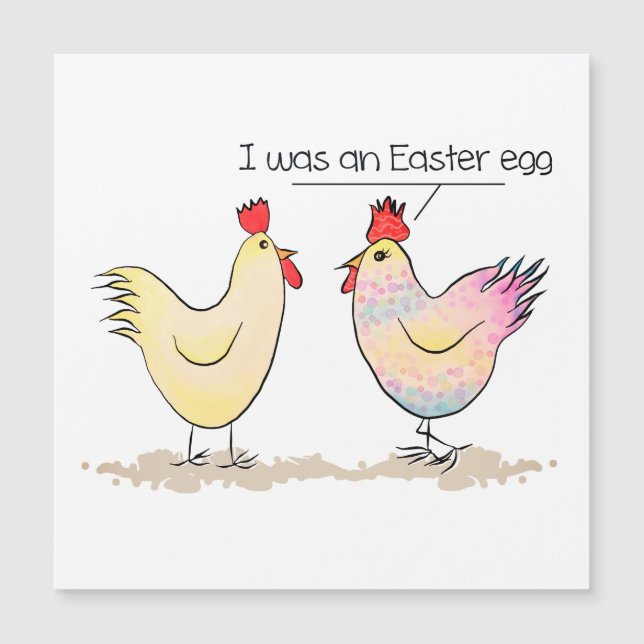 Funny Chicken war eine Ostereier Magnet Card (Vorderseite)
