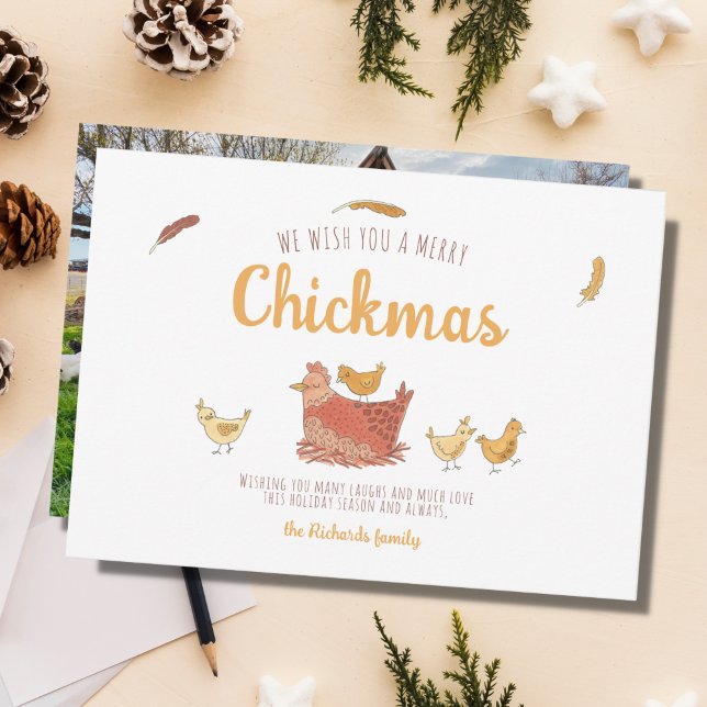 Funny Chicken Weihnachts-Foto Weihnachtskarte Feiertagskarte (Von Creator hochgeladen)