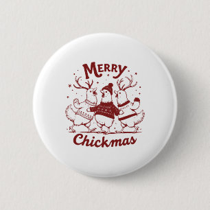 Funny Chicken Weihnachtsbaum Tier Niedlichen Weihn Button