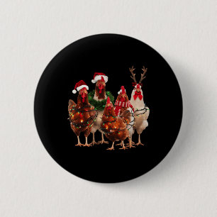 Funny Chicken Weihnachtsbeleuchtung Farm Tier Nied Button