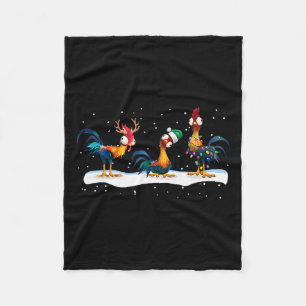 Funny Chicken Weihnachtsbeleuchtung Farm Tier Nied Fleecedecke