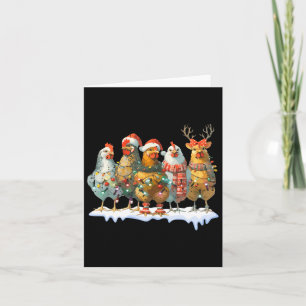 Funny Chicken Weihnachtsbeleuchtung Farm Tier Nied Karte