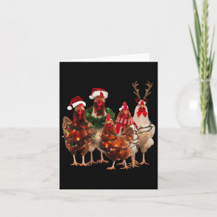 Funny Chicken Weihnachtsbeleuchtung Farm Tier Nied Karte