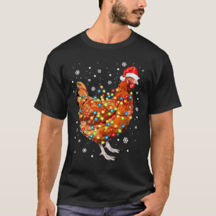 Funny Chicken Weihnachtsbeleuchtung Farm Tier Nied T-Shirt