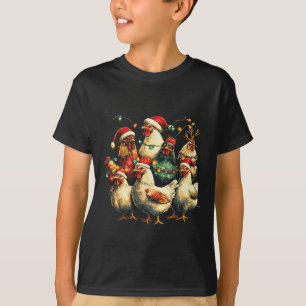 Funny Chicken Weihnachtsbeleuchtung Farm Tier Nied T-Shirt