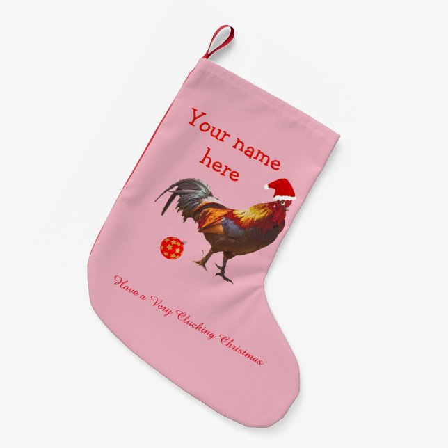 Funny Chicken Weihnachtsgrüße Kleiner Weihnachtsstrumpf (Vorderansicht (hängend))