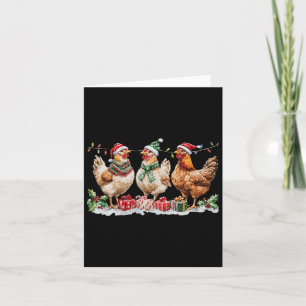 Funny Chicken Weihnachtshut Lights Farm Animal Cut Karte