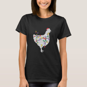 Funny Chicken Weihnachtsmannmütze Christmas Light T-Shirt