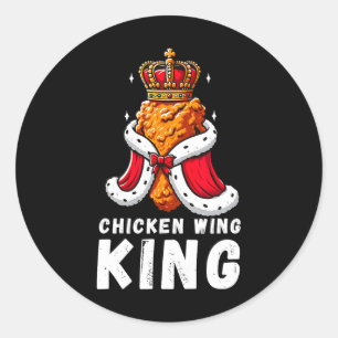 Funny Chicken Wing King Grillen Chicken Wing Graph Runder Aufkleber