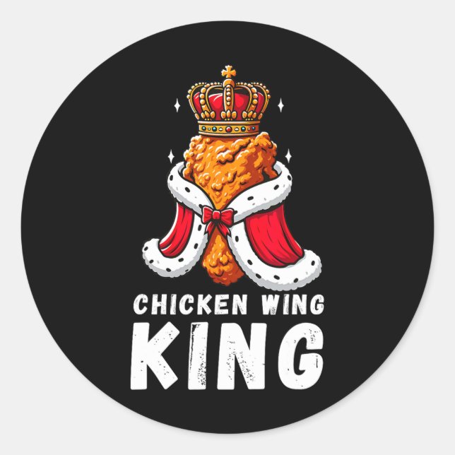 Funny Chicken Wing King Grillen Chicken Wing Graph Runder Aufkleber (Vorderseite)