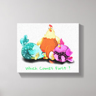 Funny Chickens Canvas Print - Custom Text Leinwanddruck