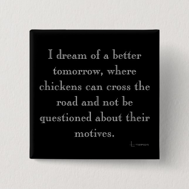 Funny Chickens Crossing Magnet Button (Vorderseite)