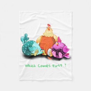 Funny Chickens Fleece Blanket