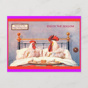 Funny Chickens Holiday Postkarten Vintage Ausgabe