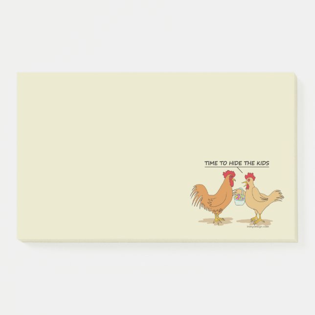 Funny Chickens Ostereier Cartoon Post-it Klebezettel (Vorderseite)