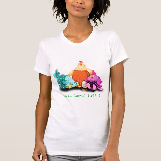 Funny Chickens Wart eig to hatch - Fun Text  T-Shirt (Vorderseite)