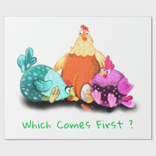 Funny Chickens Wrapping Paper Geschenkpapier