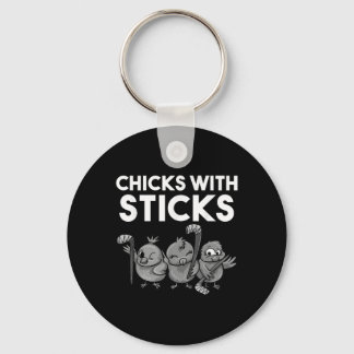 Funny Chicks With Sticks Hockey Girls Women Gift T Schlüsselanhänger
