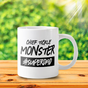 Funny Chief Tickle Monster Hashtag Super Vater Jumbo-Tasse