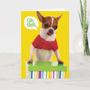 Funny Chihuahu Hund mit Lisp Belated Birthday Card Karte