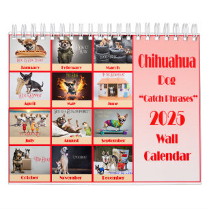 Funny Chihuahua 2025 Catchphrases Wall Calendar Kalender