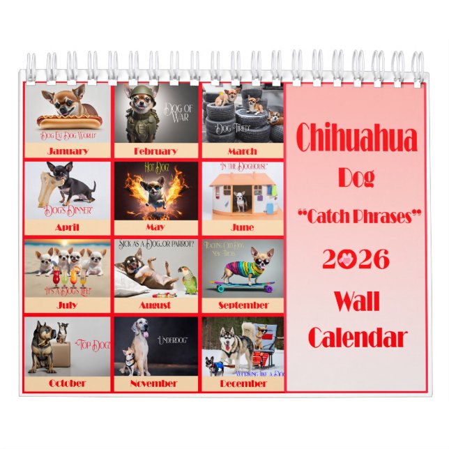 Funny Chihuahua 2026 Catchphrases Wall Calendar Kalender (Titelbild)