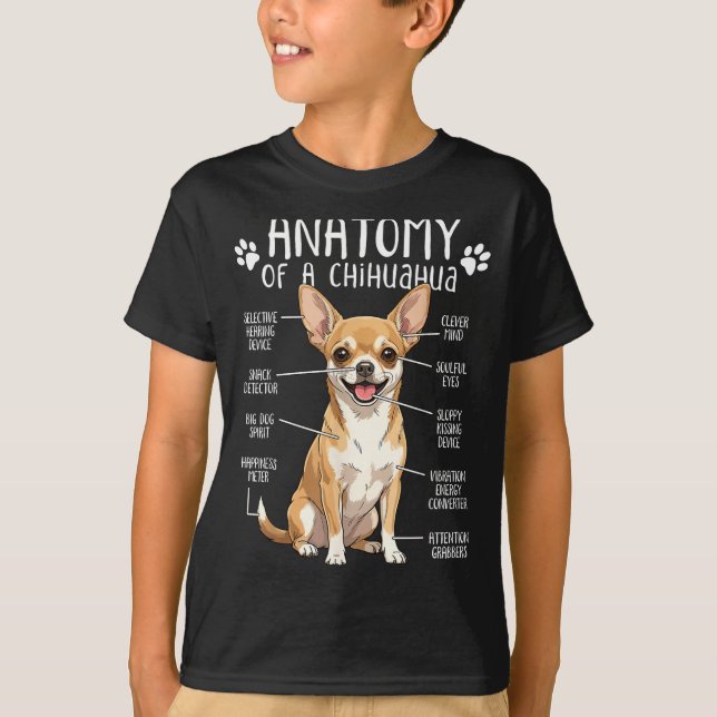 Funny Chihuahua Anatomy Of A Chihuahua Dog Owner P T-Shirt (Vorderseite)