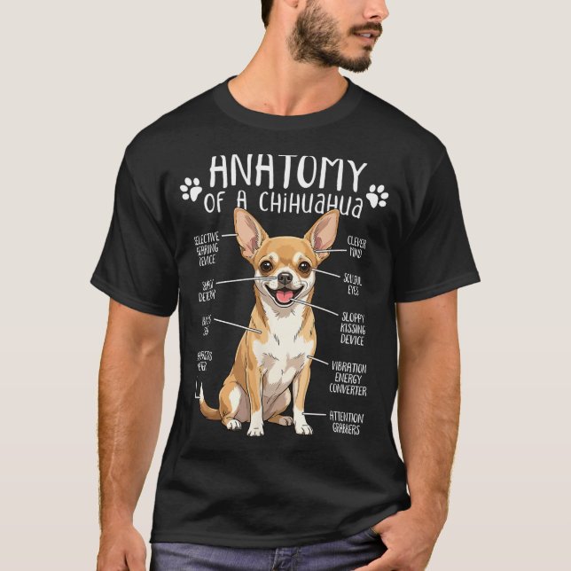 Funny Chihuahua Anatomy Of A Chihuahua Dog Owner P T-Shirt (Vorderseite)
