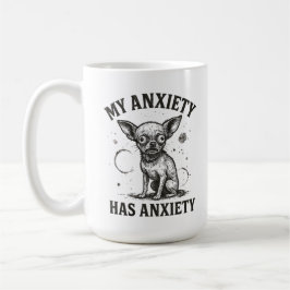 Funny Chihuahua Anxiety Shirt – Distressed Nervous Kaffeetasse